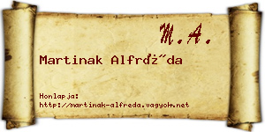 Martinak Alfréda névjegykártya